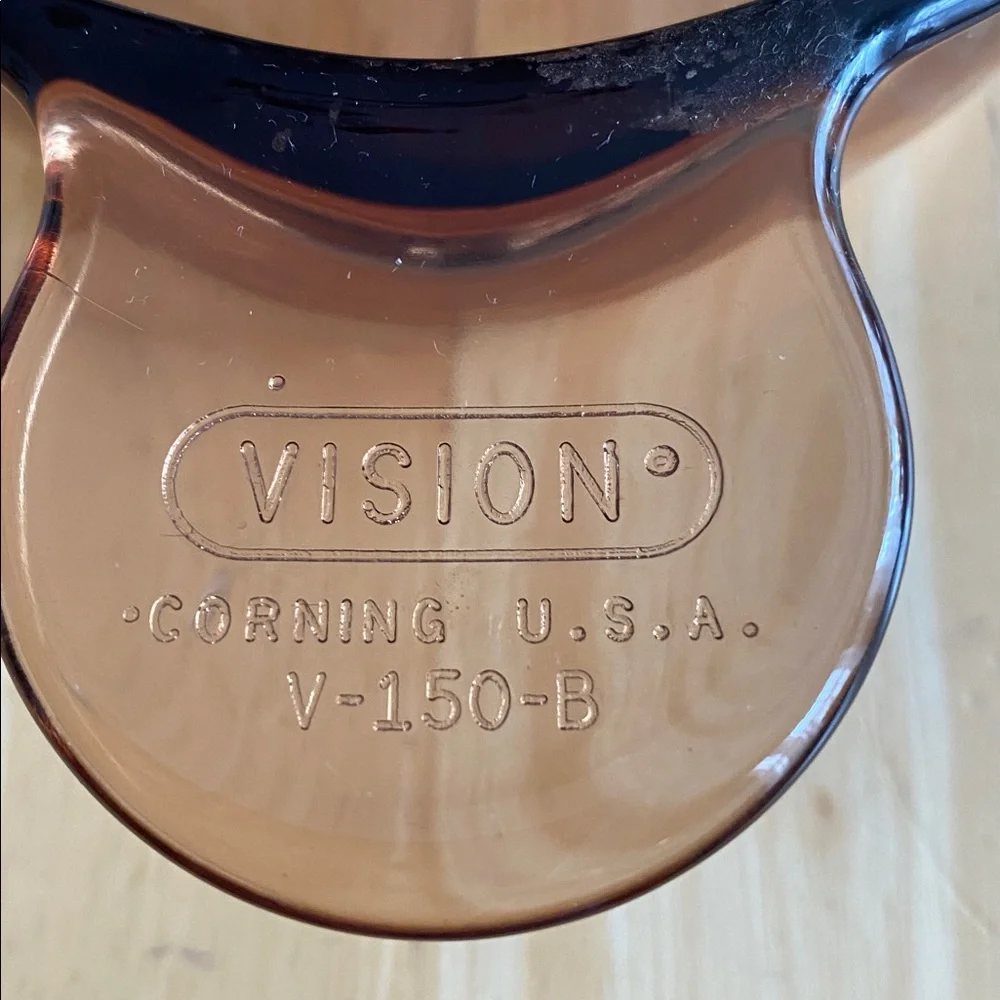 Vintage Corningware Visions Amber Glass grab it Bowl EUC No chips or scratches